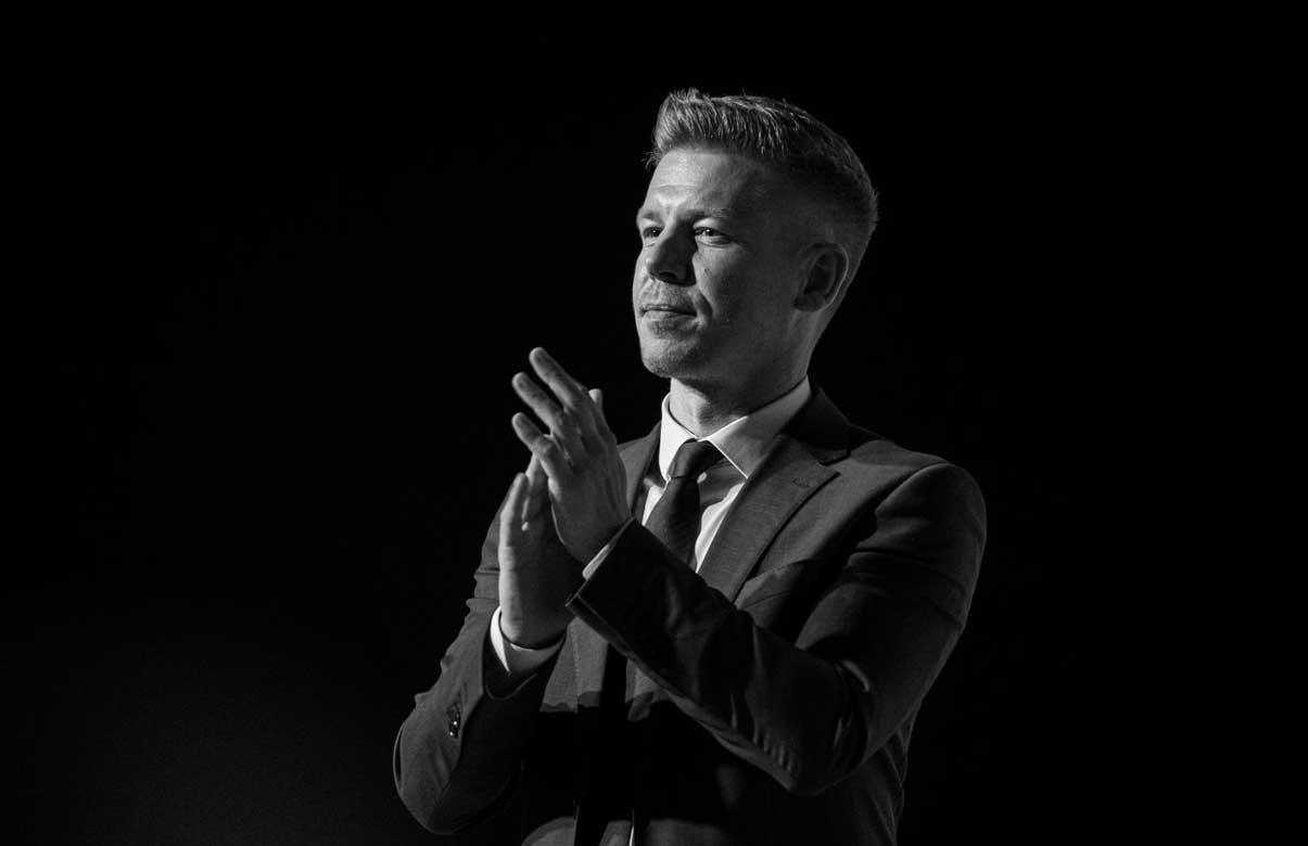 Péter Magyar, durante la campaña electoral.