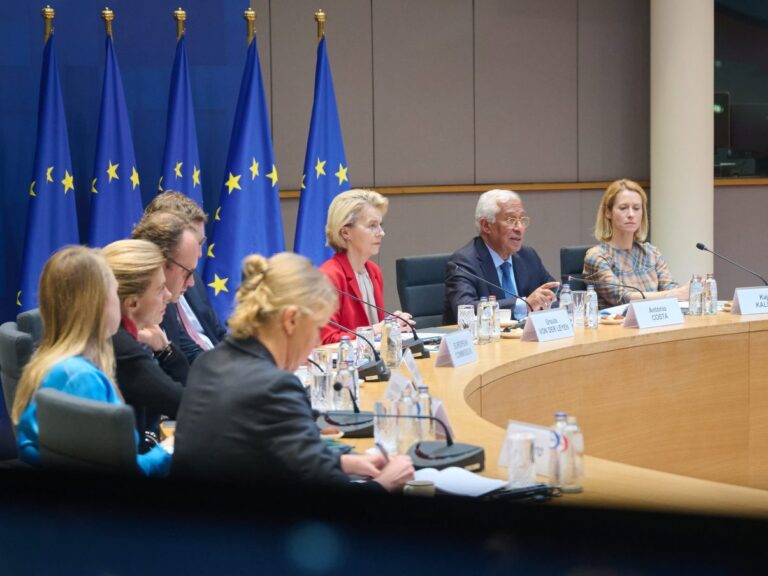 Ursula von der Leyen, António Costa y Kaja Kallas, en una imagen de archivo. Foto: ©Ursula von der Leyen/ X.