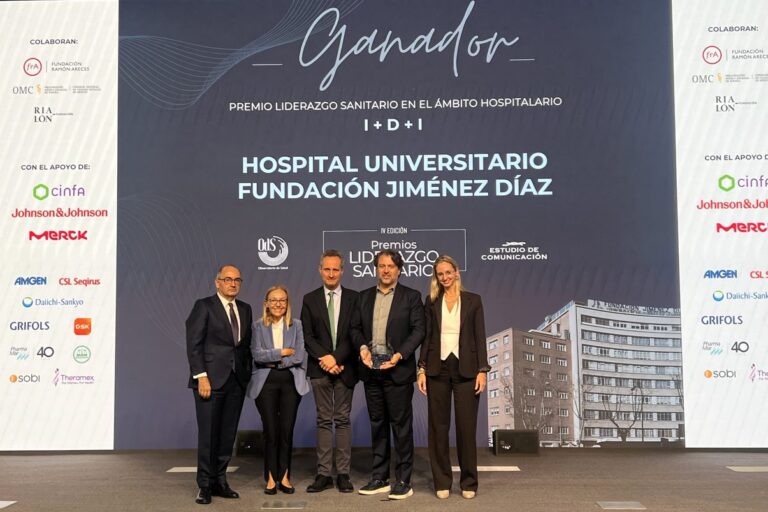El Hospital Universitario Fundación Jiménez Díaz recibe el Premio "Liderazgo Sanitario en el ámbito de I+D+i” 2026.