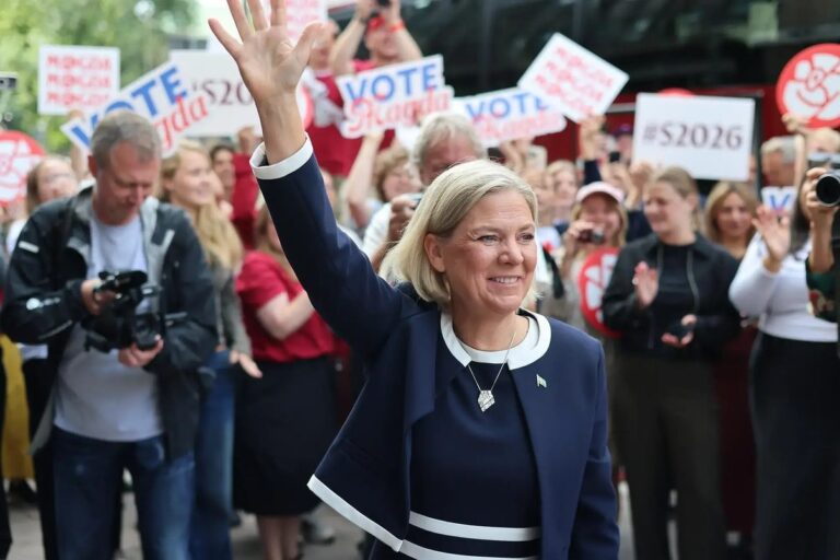 Magdalena Andersson, durante la campaña electoral, en una fotografía distribuida por el equipo de comunicación. Foto: ©Partido socialdemócrata de Suecia