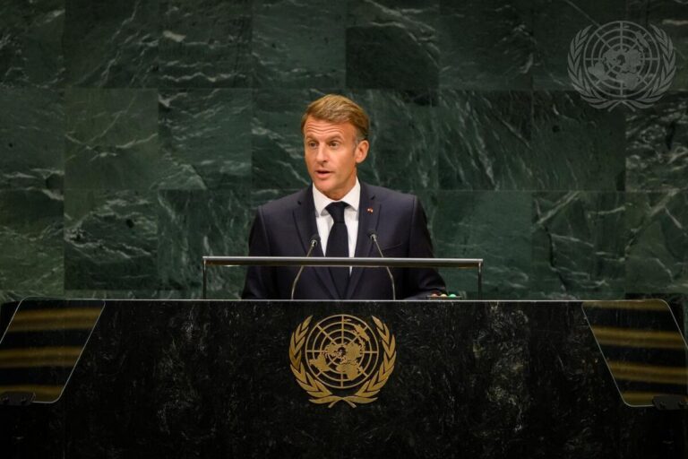 El presidente de Francia, Emmanuel Macron, en la 81º sesión de la Asamblea General de la ONU. Foto: ©ONU.