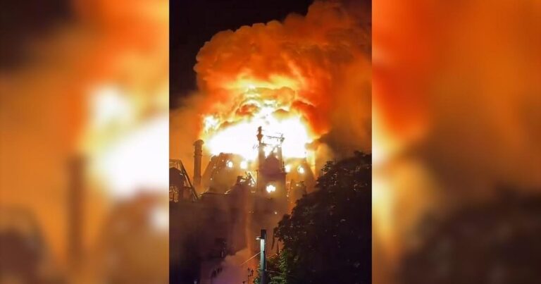 Imágenes publicadas en redes sociales sobre el incendio en el Ayuntamiento de Limoges. Foto: X.