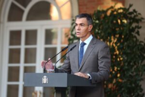 El presidente del Gobierno, Pedro Sánchez, durante la declaración institucional en la que ha anunciado el adelanto electoral. Foto: ©Fernando Calvo y Sandra Armada/ La Moncloa/ Oficial.
