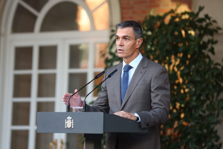 El presidente del Gobierno, Pedro Sánchez, durante la declaración institucional en la que ha anunciado el adelanto electoral. Foto: ©Fernando Calvo y Sandra Armada/ La Moncloa/ Oficial.